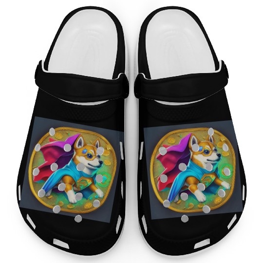 cool colorful cartoon hero coin crypto doge Clogs
