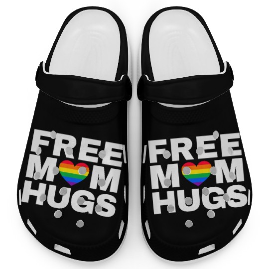 Free Mom Hugs, Free Mom Hugs Rainbow Gay Pride Clogs