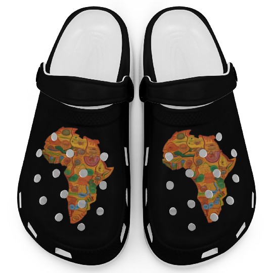 Colourful African Map For Afrocentric Lovers. Clogs