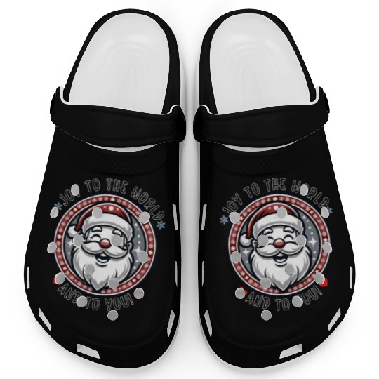 Joy To The World And To You - Joyful Santa Cheer Clogs