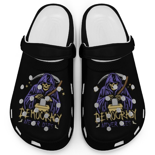 Democracy Never Dies Spooky Halloween Voting Meme Clogs