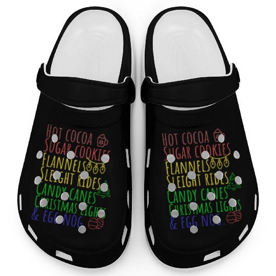 Hot cocoa sugar cookies Christmas lights Clogs