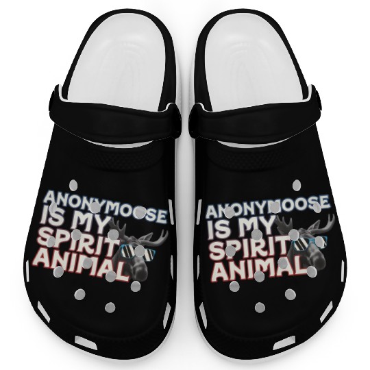 Anonymoose Is My Sprit Animal Cool Moose Clogs