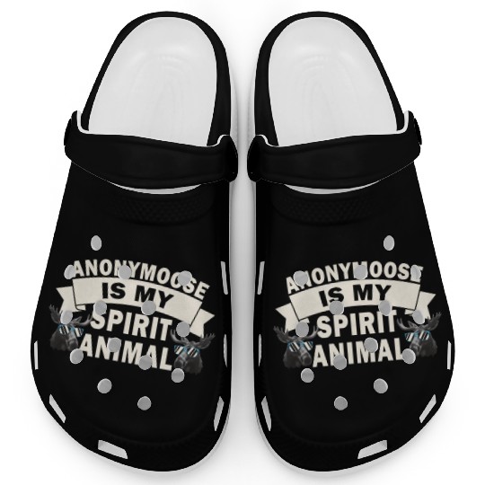Anonymoose Is My Sprit Animal Cool Moose Clogs