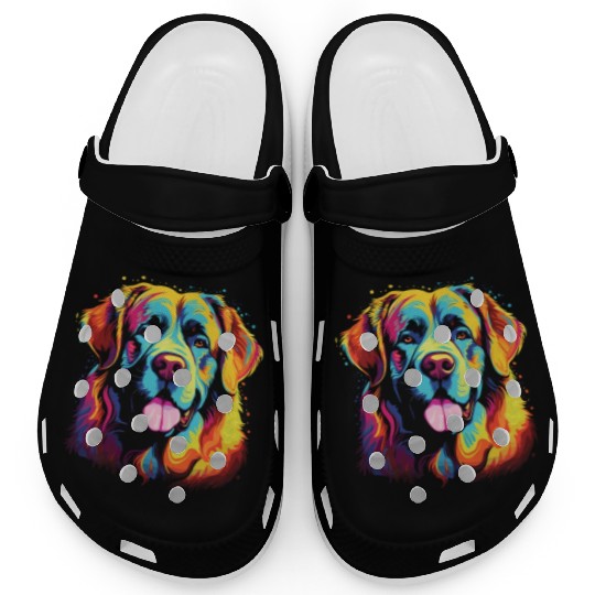 Watercolor Colorful Great Pyrenees Clogs