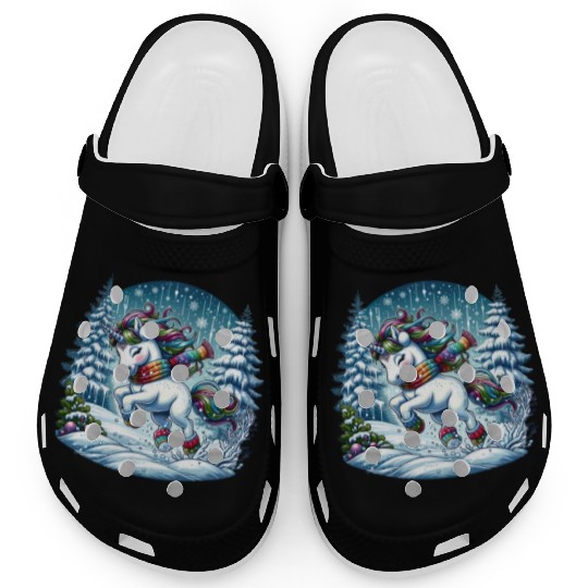 Unicorn in a Winter Wonderland Clogs