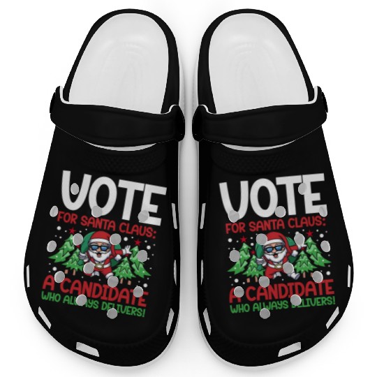 Santa Claus Candidate Christmas Tree Voting Voter Clogs