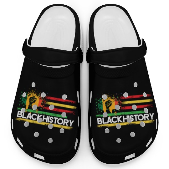 Black History Month BHM African Pride Fist Men Clogs