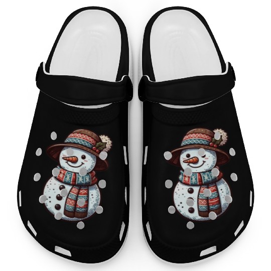 Winter Wonderland: Charming Snowman Illustration Clogs