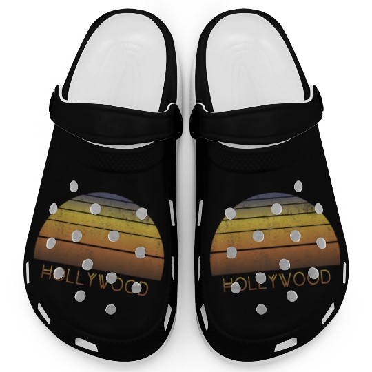Retro Hollywood California Sunset Vacation Clogs