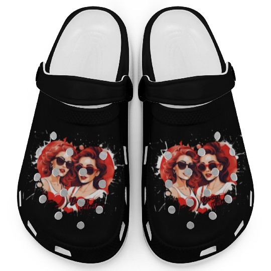 Valentines Day Outfit For Her And Her in love Clogs
