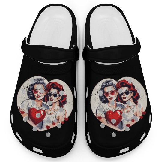 Valentines Day Outfit For Her And Her in love Clogs