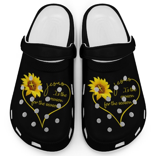 Sunflower Jesus Is The Reason For The Season Clogs