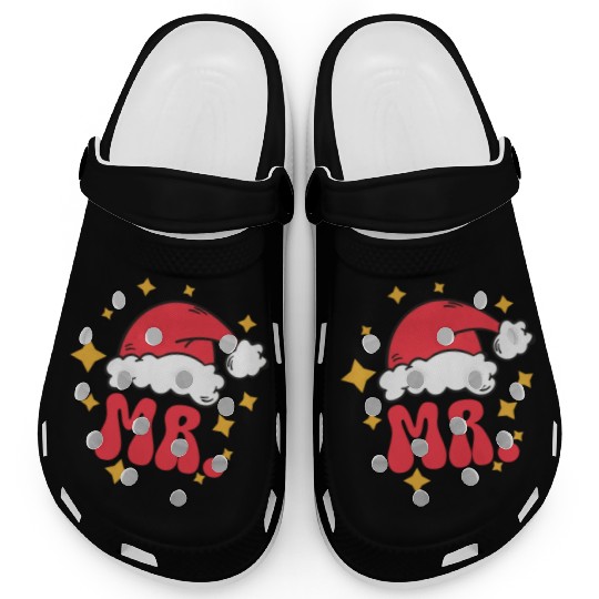 Mr And Mrs Claus Christmas Couples Matching Pajama Clogs