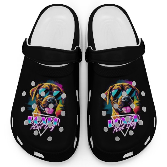 Retro Wave Boxer Hot Dog Clogs