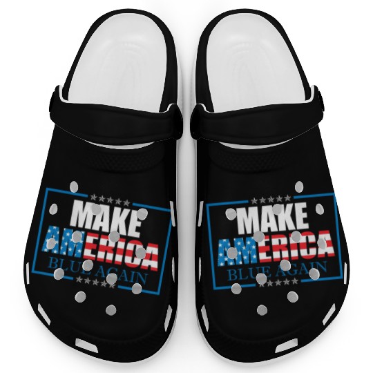 Make America Blue Again Patriotic American Flag Clogs