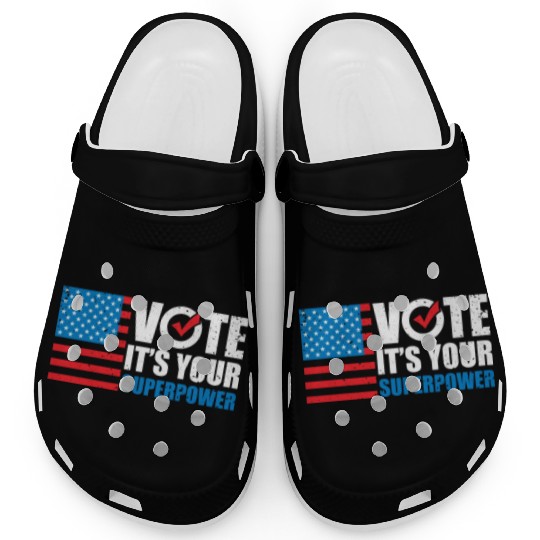 Patriotic American Flag It's Your Superpower Clogs