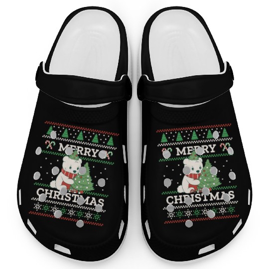 Polar Bear Sweater Ugly Christmas Clogs