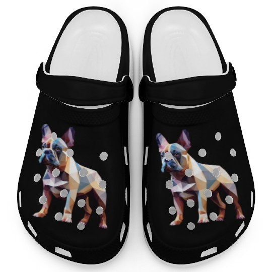 French bulldog, polygon dog,polygon art Clogs