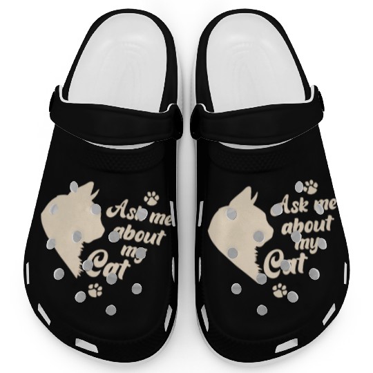 Ask Me About My Cat Lover Mom Gift Clogs