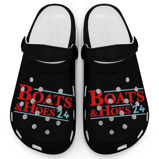 Boats & Hoes 24 Vintage Logo For Your Step Brother Clogs