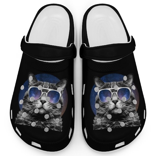 Cat Space Glasses Galaxy Sunglasses Cat Lover Meme Clogs