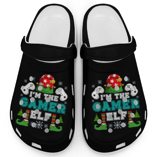 Christmas Gamer Elf Video Games X-Mas Clogs