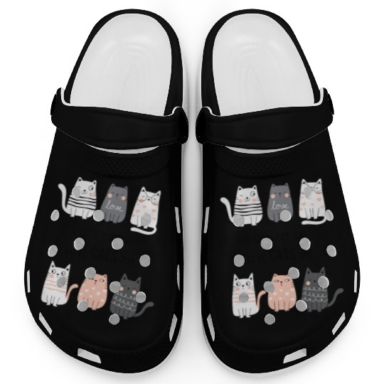 gift for cat lover i was normal three cats Clogs