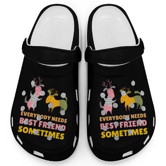 Holiday Christmas Elks Are Good Friends Clogs