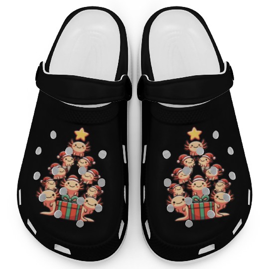 Axolotl Christmas Tree Merry Christmas Clogs