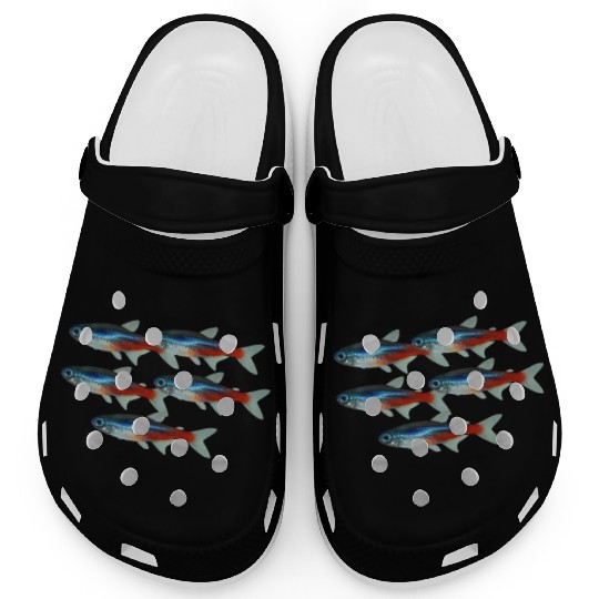 Neon Tetra Fish Bright Color Freshwater Sea Life Clogs