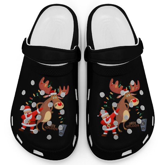 Christmas Lights Dabbing Santa Dancing Rudolph Clogs