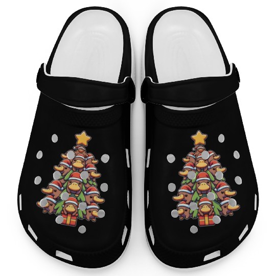 Platypus, Christmas Tree, Merry Christmas Clogs