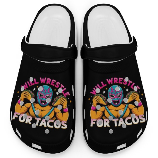Mexican Wrestling Wrestler Lucha Libre Taco Mexico Clogs