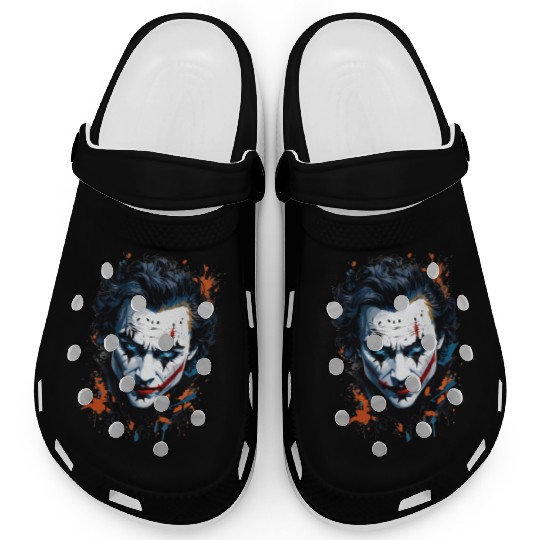 Chaos in Colors: Vibrant Joker Face Clogs