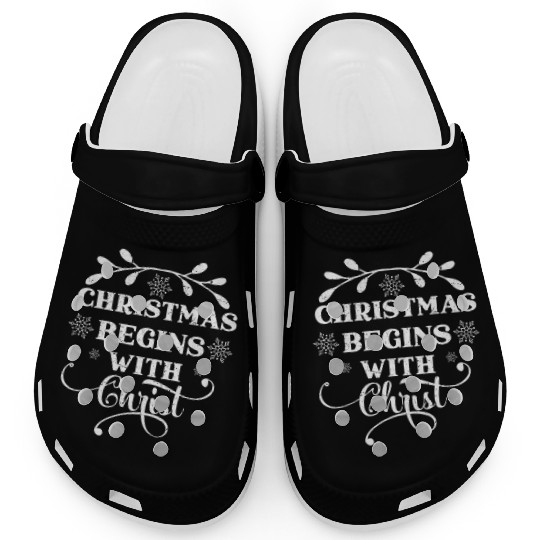 Christmas Begins With Christ Xmas Vintage Meme Clogs