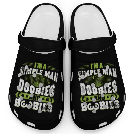 Marijuana Doobies And Boobies Smoking Pot Weed Clogs