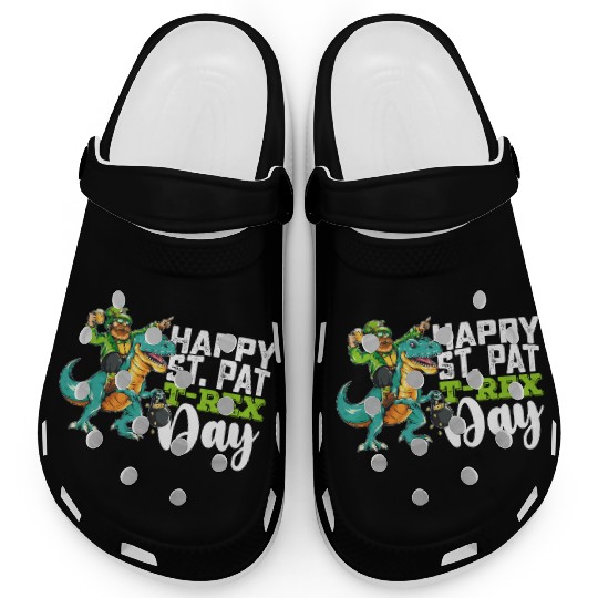 Happy St Patrick's Day Pat T Rex Dinosaur Clogs