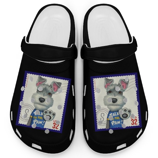 Cute Funny Schnauzer Stamp Clogs