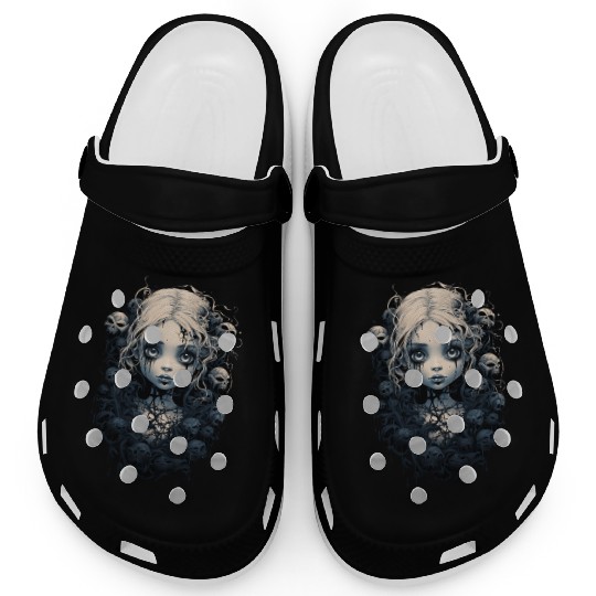 Gothic Girl Halloween Fantasy Dark Clogs