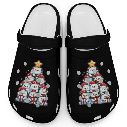 Polar Bear Christmas Tree Merry Christmas Clogs