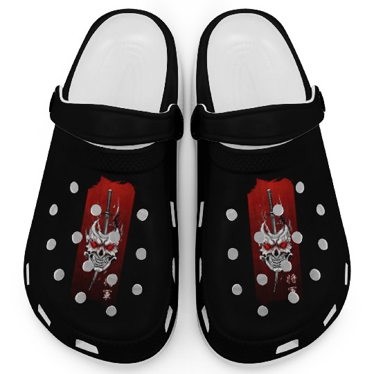 Shogun's Embrace: Mask, Katana, and Honor Clogs