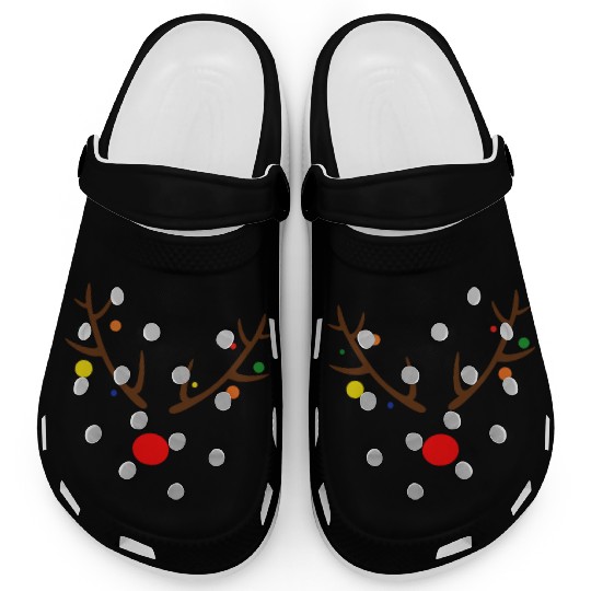 Stylised reindeer with Christmas decorations Clogs