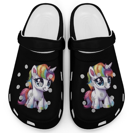 Baby Rainbow Unicorn Clogs