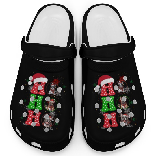 hohoho french bulldog christmas santa claus Clogs