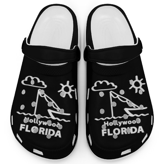 Hollywood Florida Fishing Souvenirs Gifts Vacation Clogs