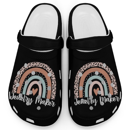 Jewelry Maker Rainbow Leopard Funny Jewelry Maker Clogs
