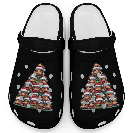Schnabeltier Christmas Tree Merry Christmas Clogs