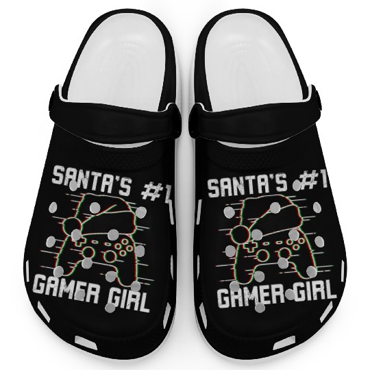Santa's Number 1 Gamer Girl Christmas Gambling Clogs