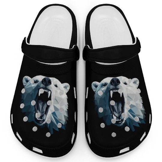 Geometric Style Polar Bear Clogs